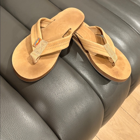 Rainbow Leather Flip Flops Size 6.5 - Picture 1 of 13